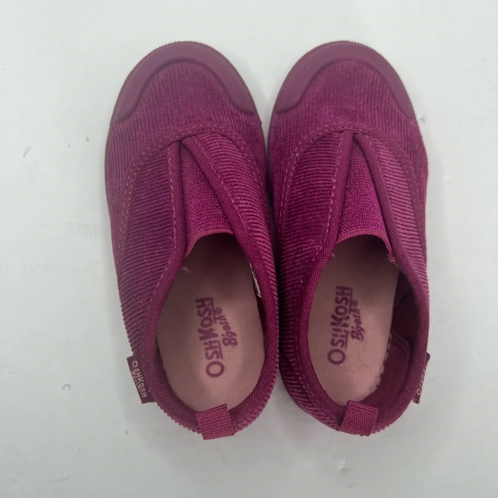 Osh Kosh B'Gosh‎ Slip On Cord Toddler Shoes Magenta Corduroy Size 7